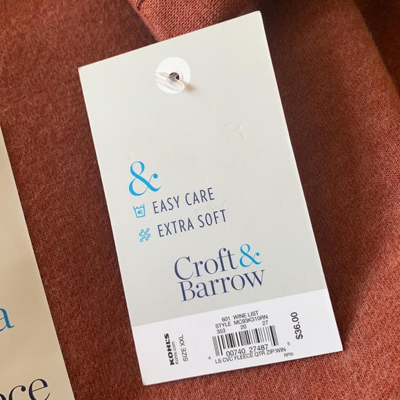 Croft & Barrow Extra Soft Fleece 1/4 Zip - Picture 5 of 5